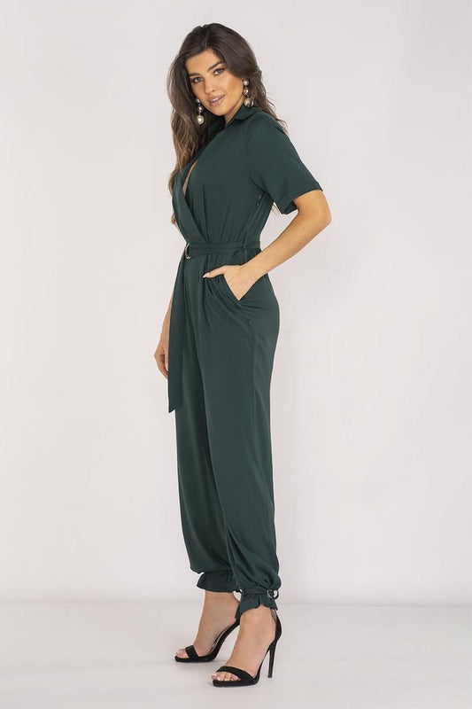 Awama Stylish Jumpsuit with Classic Collar Shop One Place
