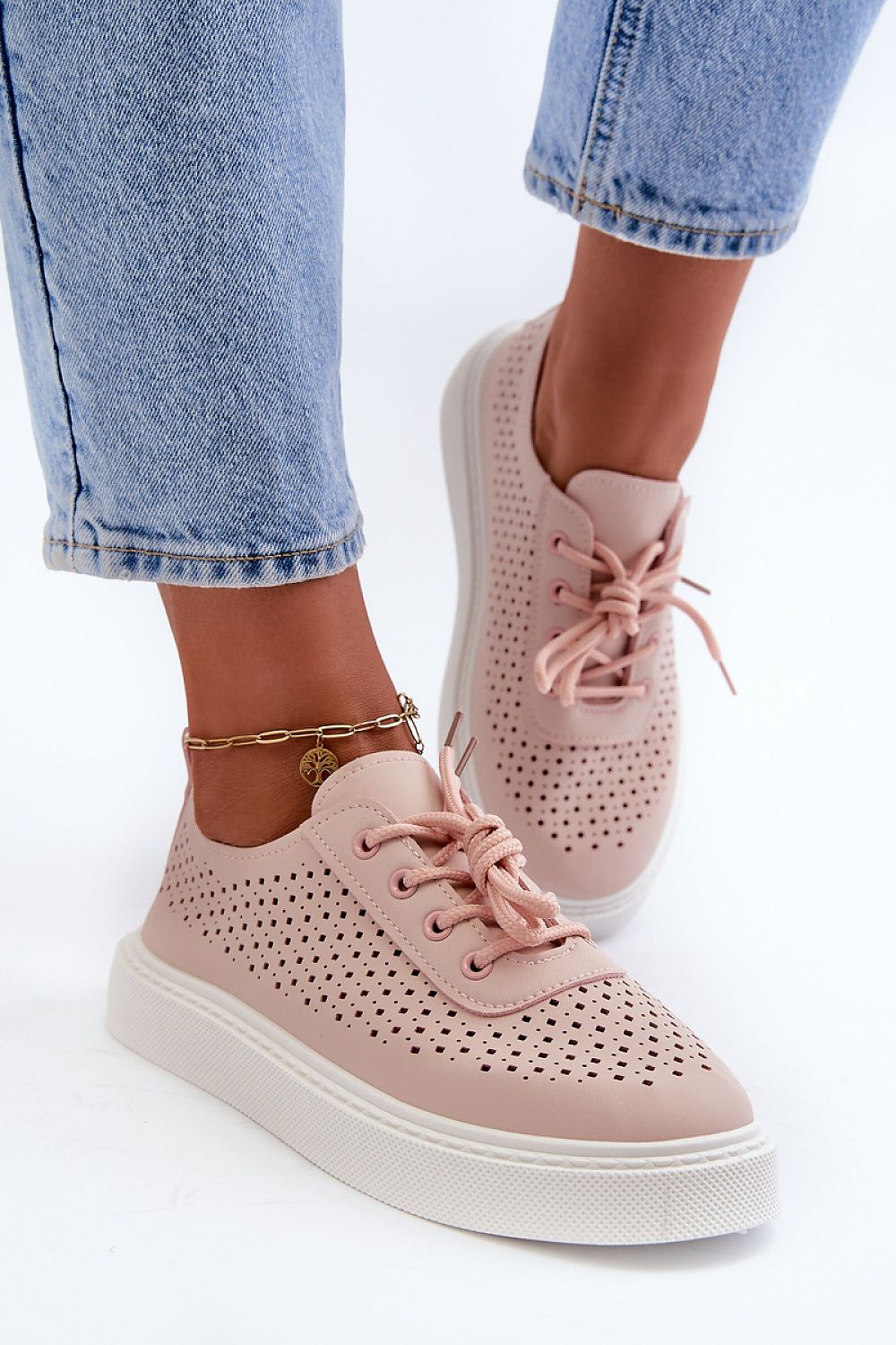 Step in style Openwork Upper Sneakers Shop One Place