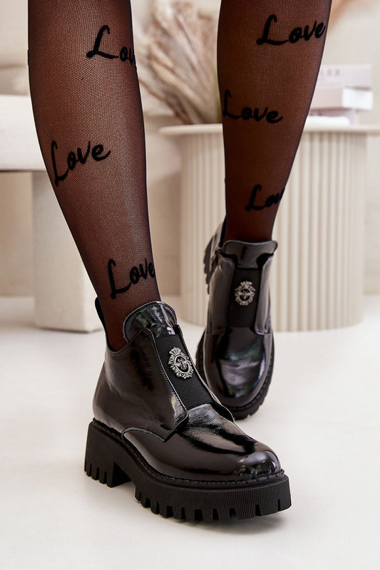 Lug Sole Ace Slip-on Leather Boot Shop One Place