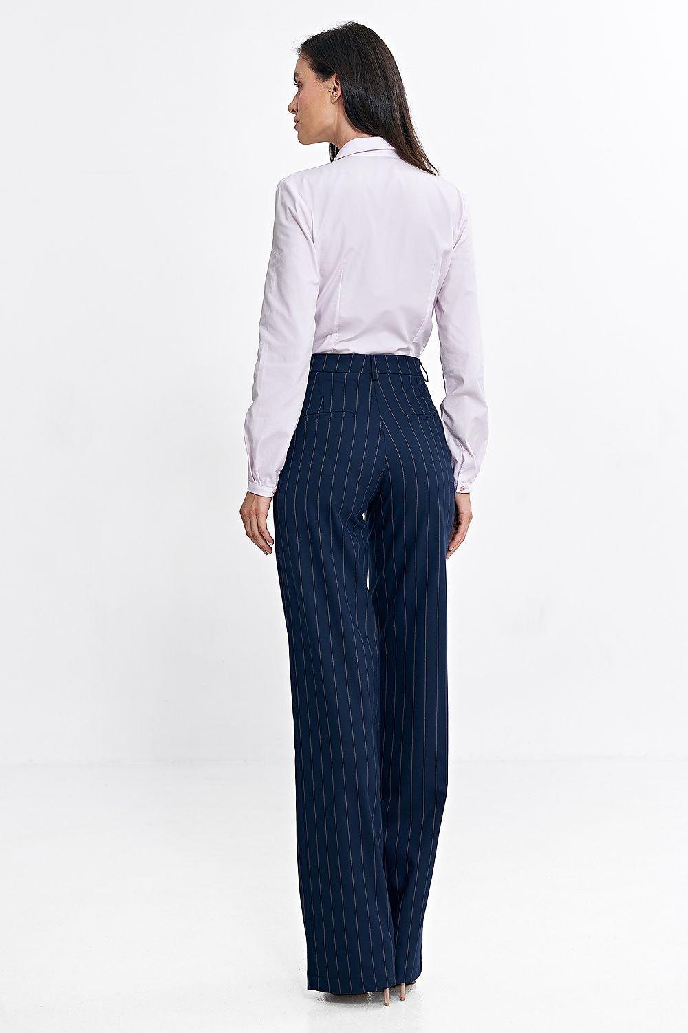 Bootcut trousers, striped Shop One Place