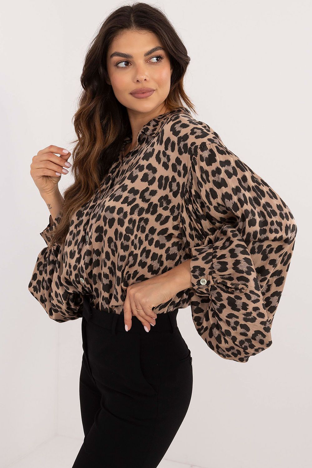 Balloon Long Sleeve Animal Print Shirt Shop One Place