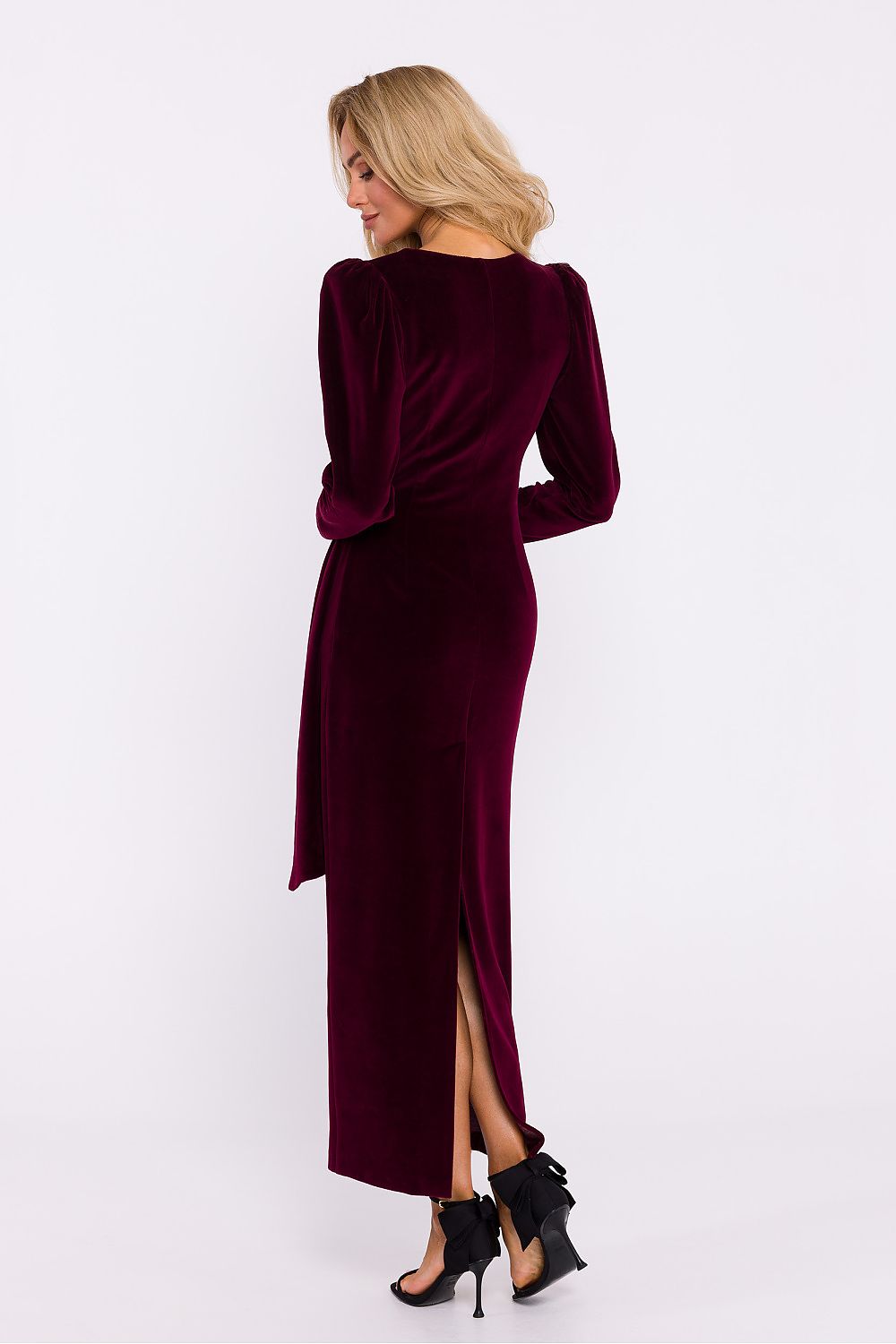 Moe Velvet Deep V-neck Dress Shop One Place