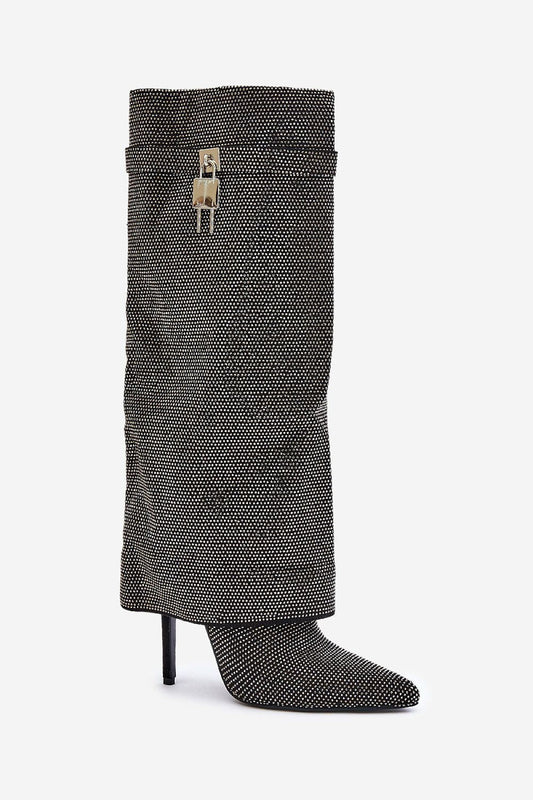Step in style rhinestones Lock Boot Shop One Place