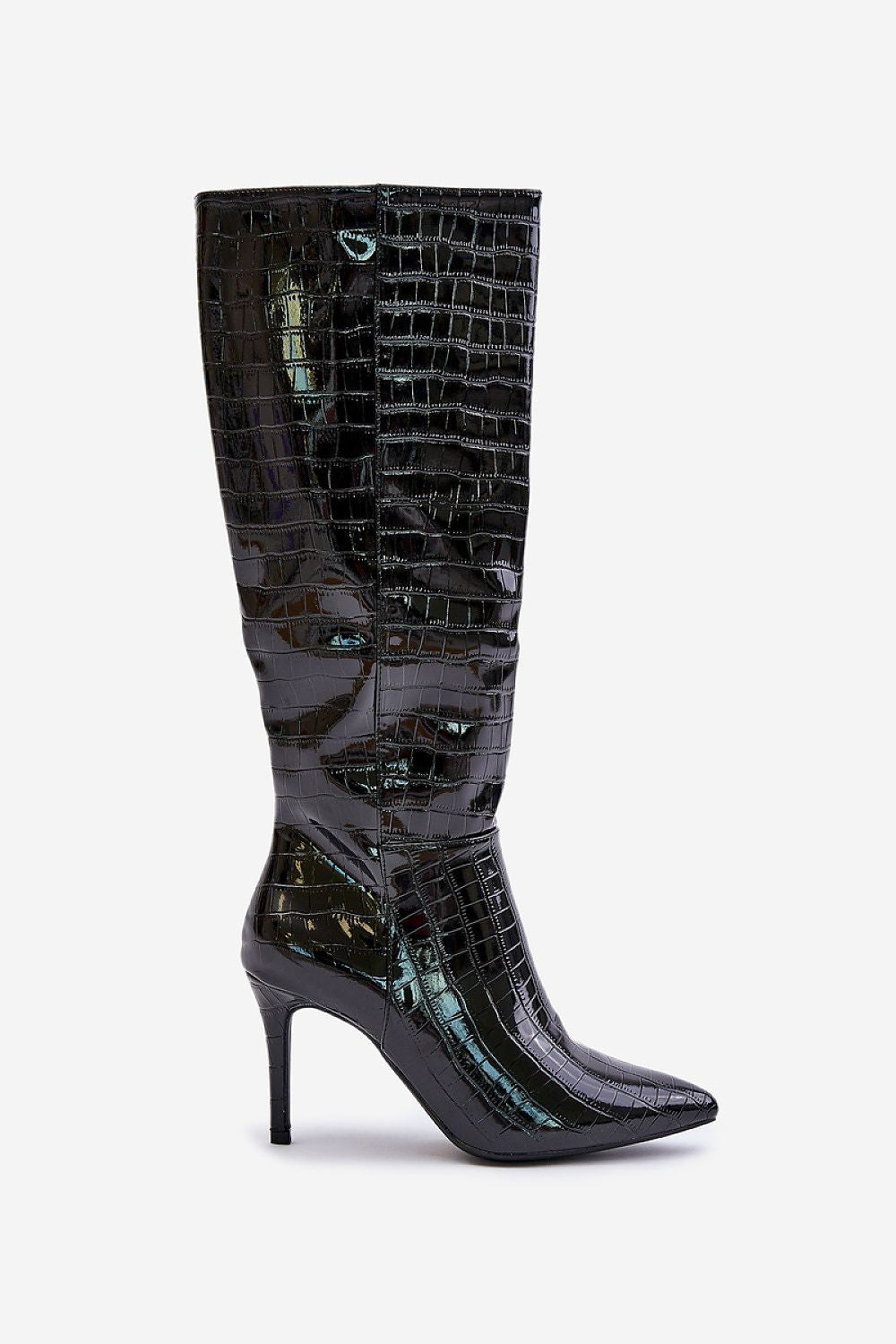 Eco-Leather Knee-High Stiletto Boots Shop One Place