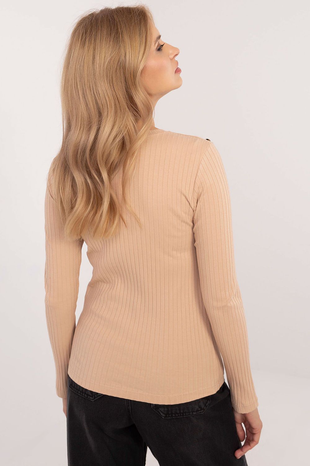 Ribbed Animal Motif Blouse Shop One Place