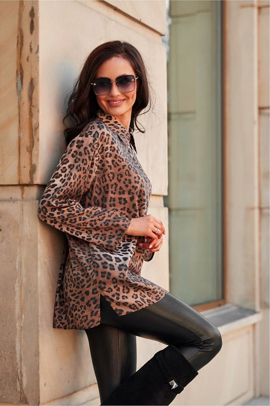 Larisa patterned shirt with flared sleeves Shop One Place