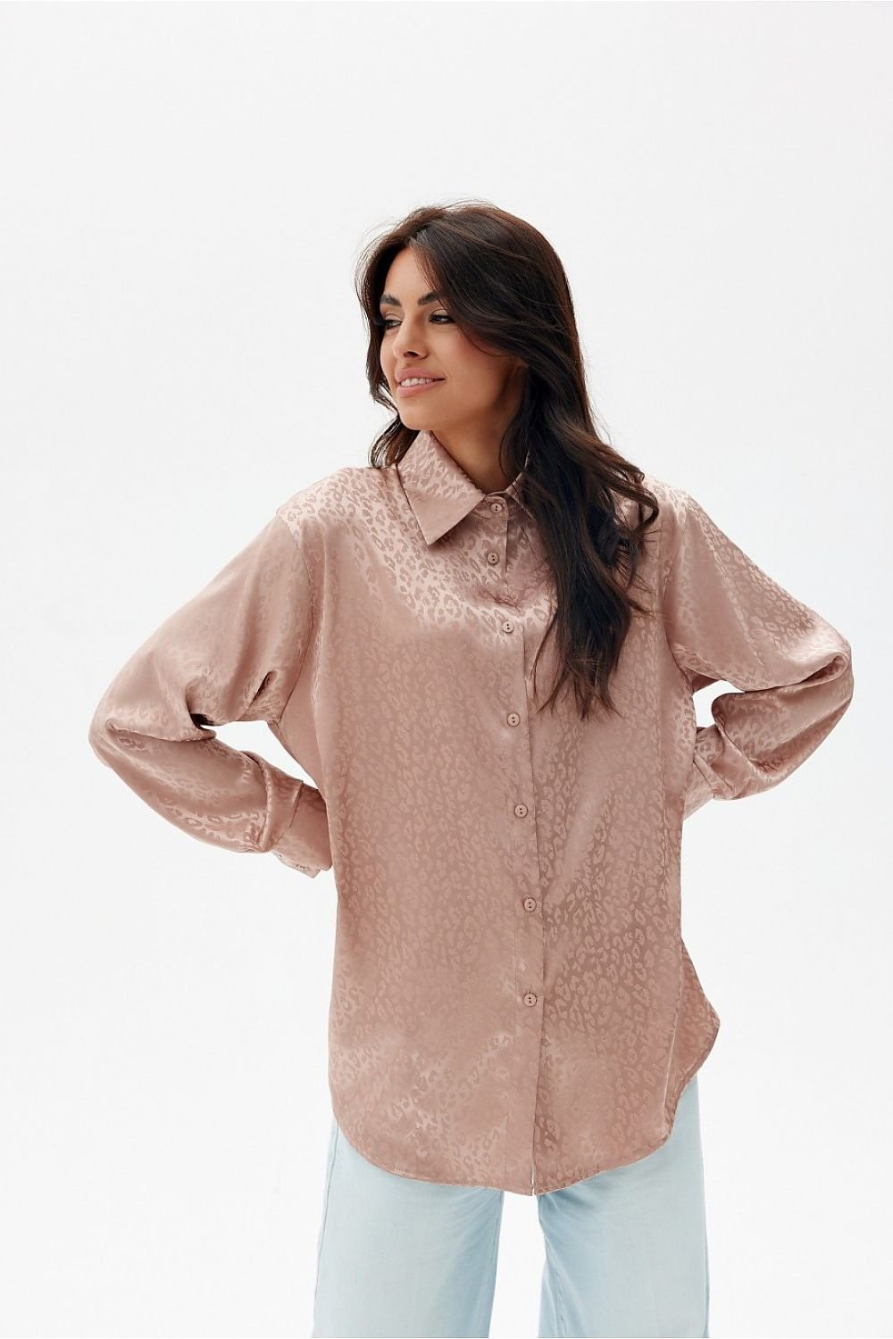 Suzie Embossed Leopard Pattern Shirt Shop One Place