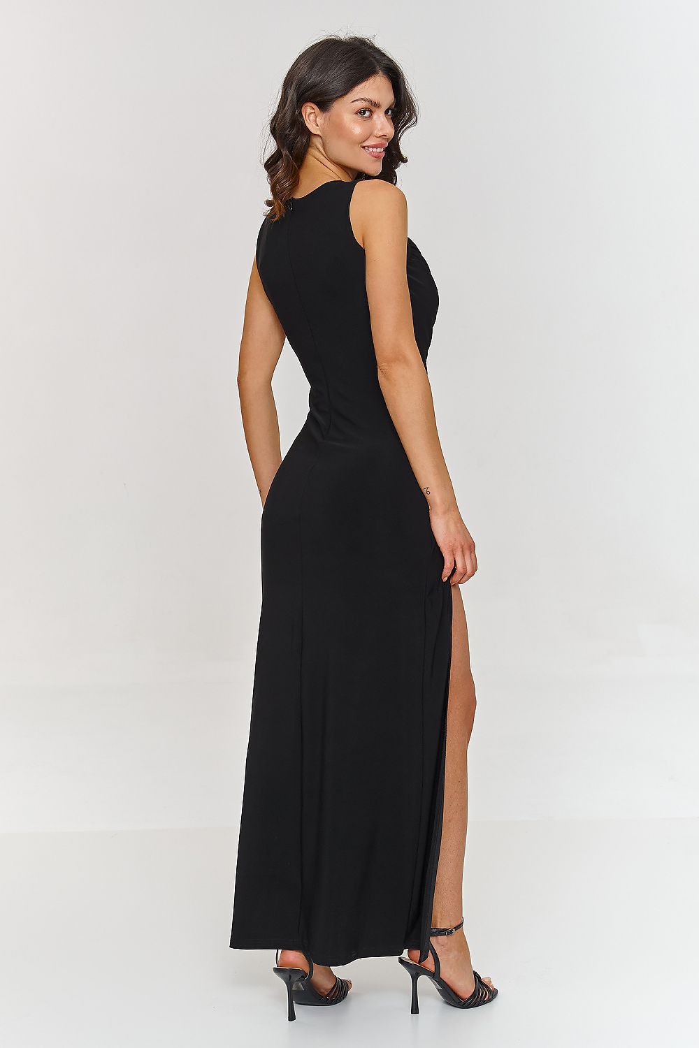 Makadamia Maxi dress with ruffles and a deep slit Shop One Place
