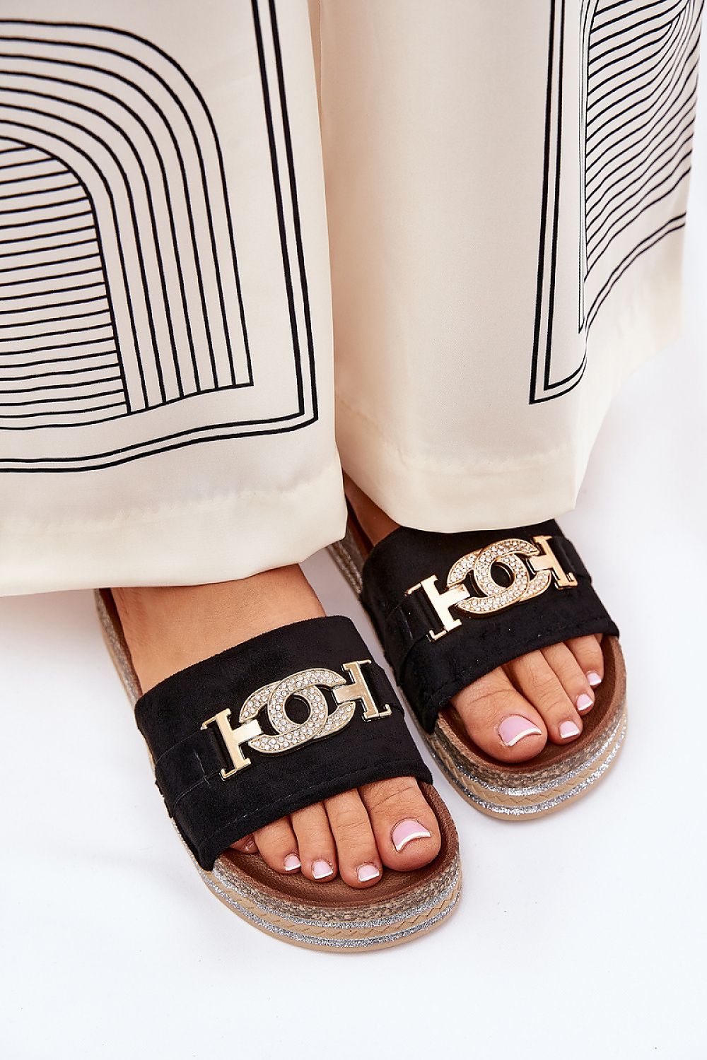 Decorative Golden Detail Flip-flops Shop One Place