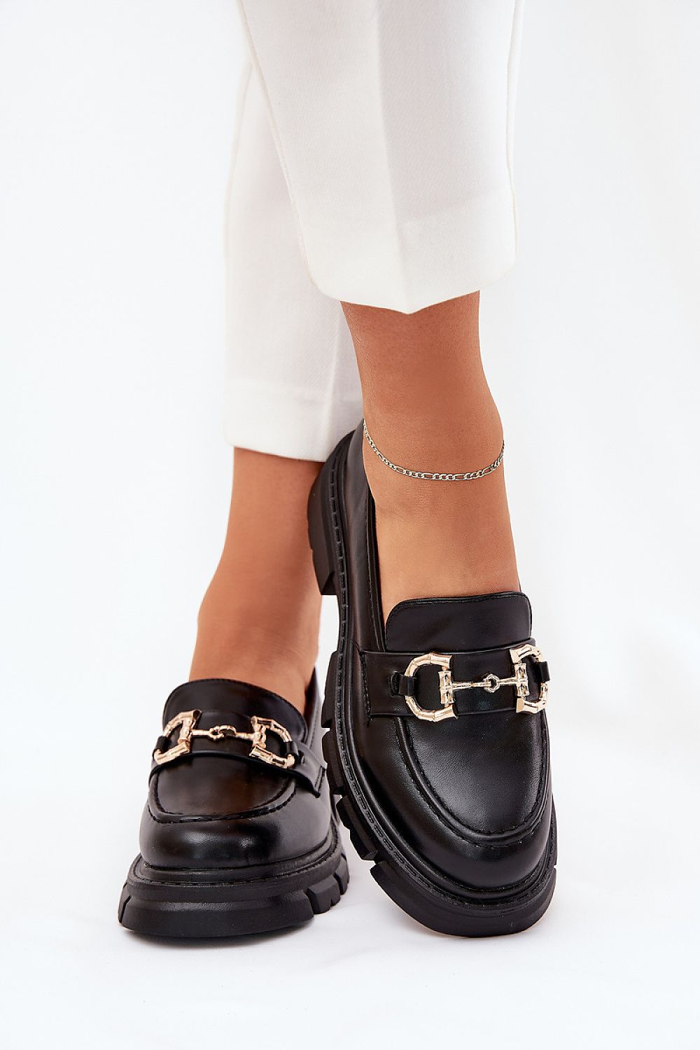 Decorative Gold Buckle Moccasins Shop One Place