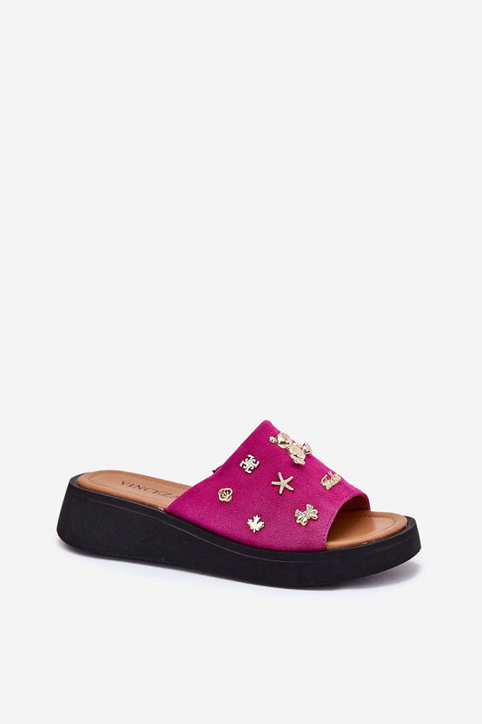 Vinceza Natural Suede Platform Sandals-Pink Shop One Place