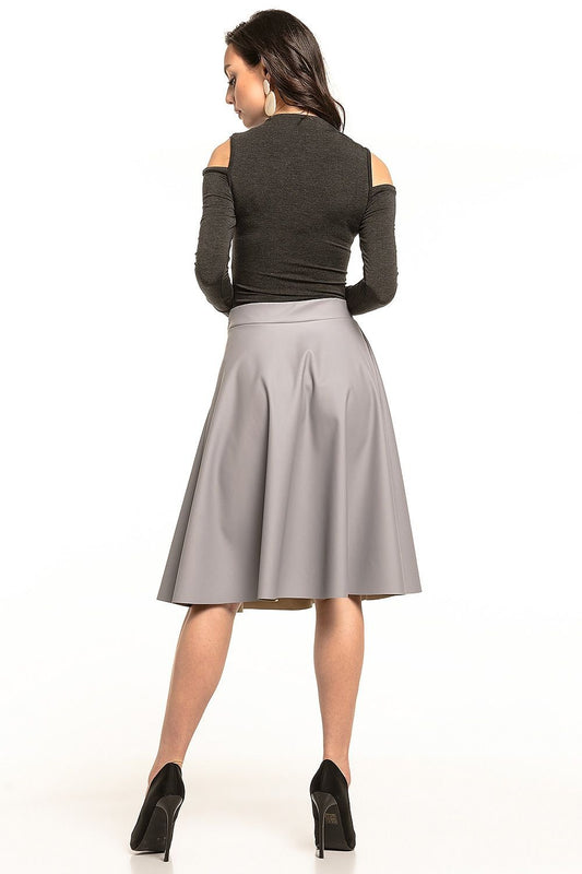 Tessita flared midi eco-leather skirt Shop One Place