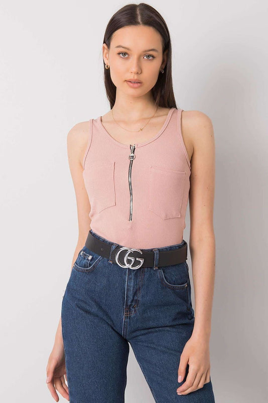 Italy Moda Front Zipped T-shirt Shop One Place