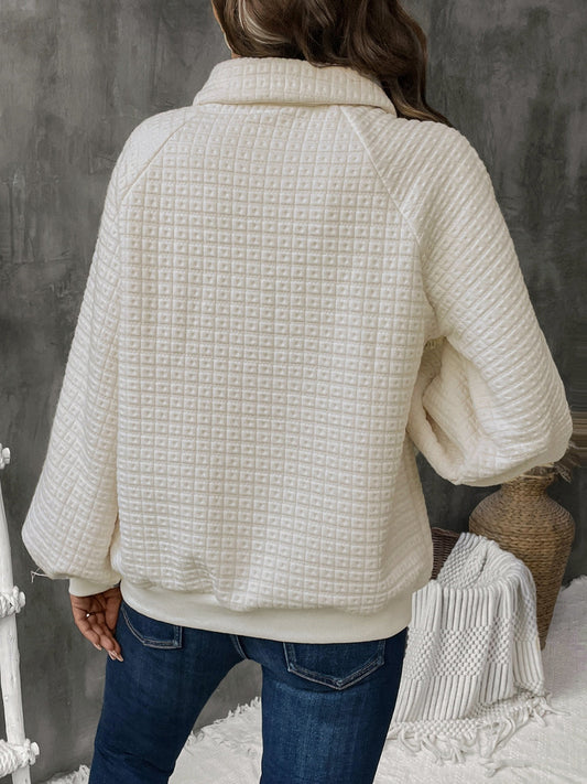 Half Button Long Sleeve Sweatshirt Shop One Place