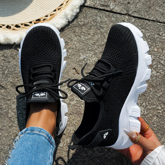 Mesh Lace Up Platform Athletic Shop One Place