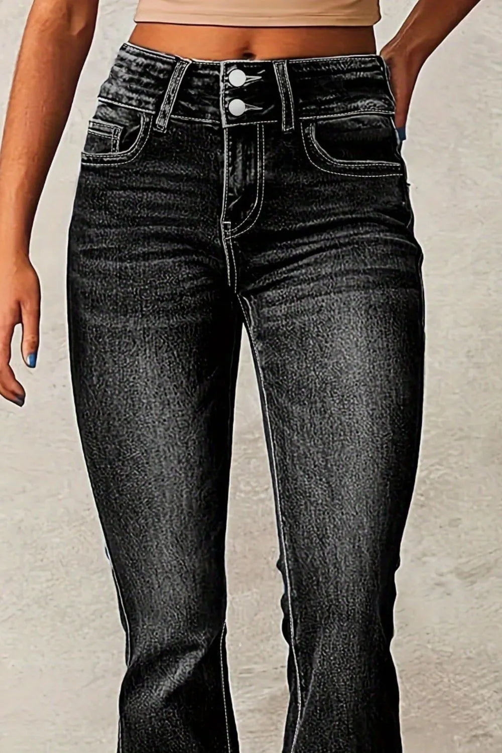 Cat Whisker Washed Bootcut Jeans Shop One Place