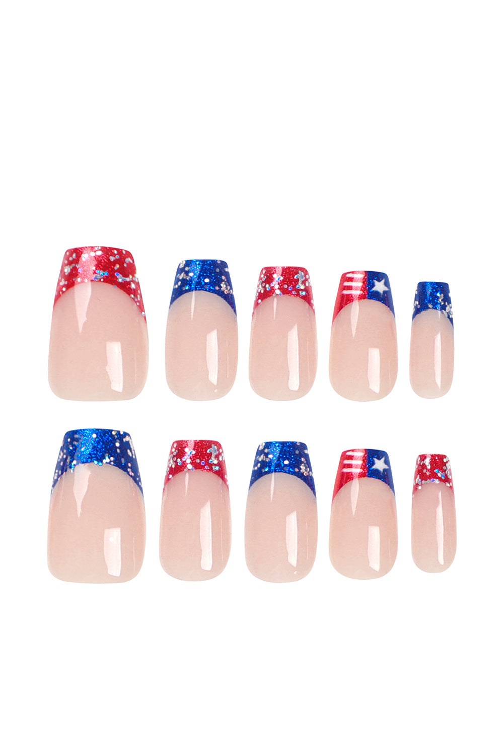 Red Patriotic Fourth of July Nail Sticker Set