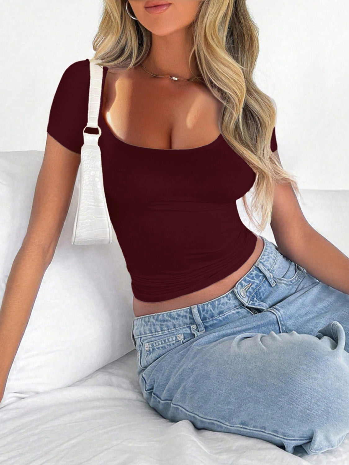 Scoop Neck Short Sleeve T-Shirt Shop One Place