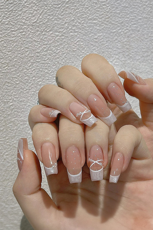 White French Style Girly Press-on Nail Stickers