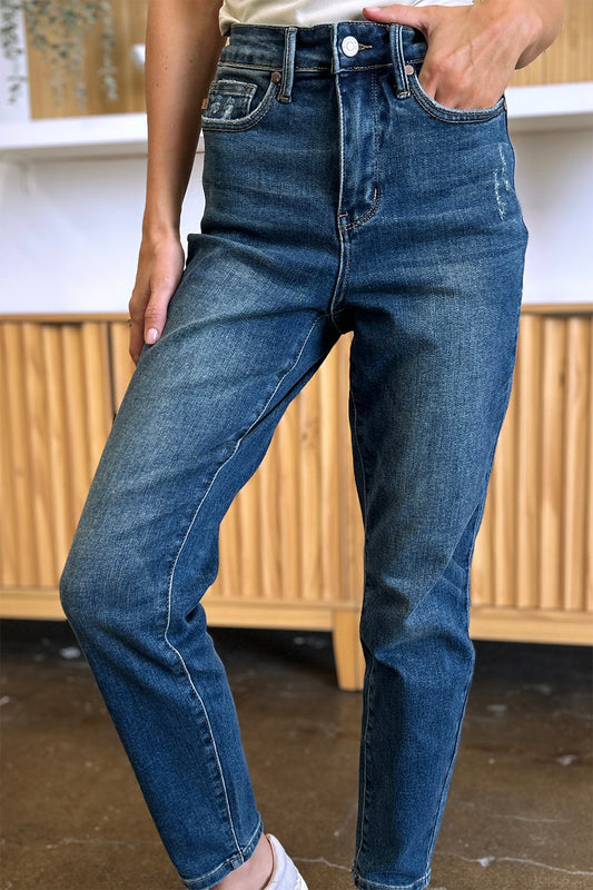 Judy Blue Full Size Tummy Control High Waist Slim Jeans Shop One Place
