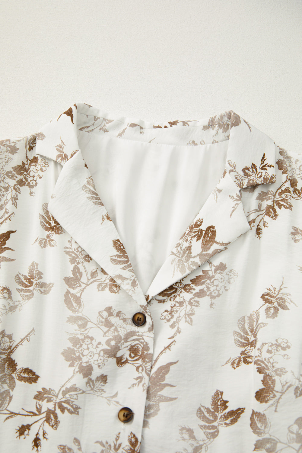 Khaki Floral Puff Sleeve V Neck Buttoned Front Maxi Dress Shop One Place