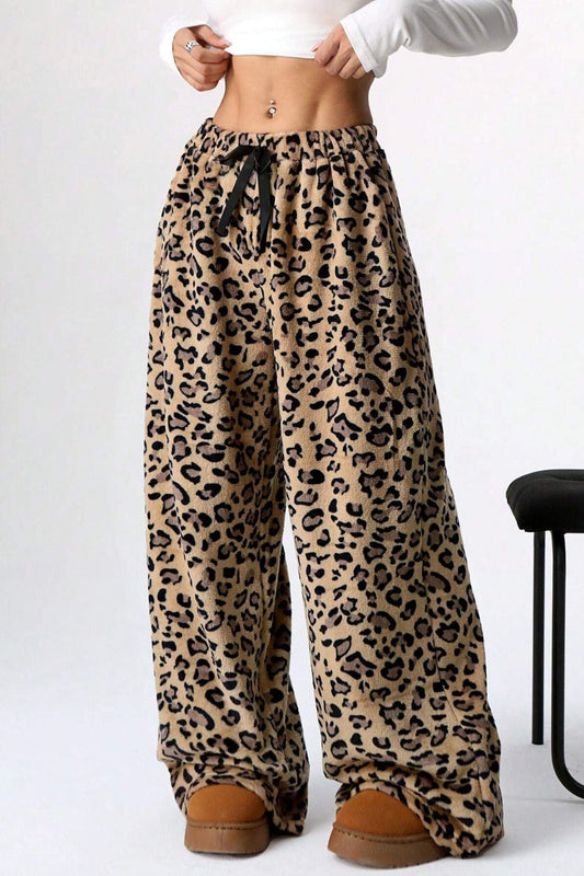 Leopard Wide Leg Pants Shop One Place