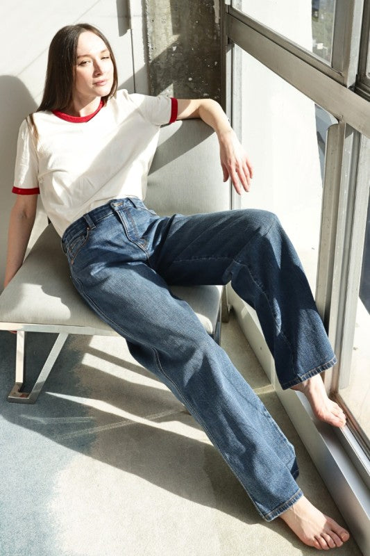 AT2068PZM - RELAXED HIGH RISE PALAZZO JEANS Shop One Place