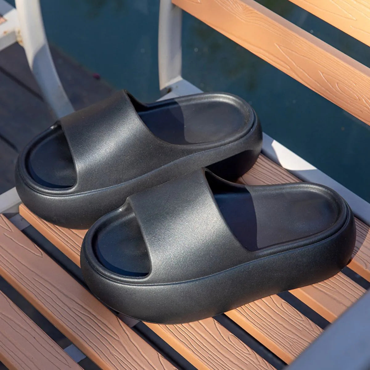 Open Toe Platform Slippers Shop One Place