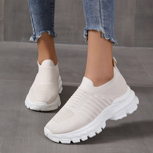 Breathable Mesh Round Toe Platform Athletic Shop One Place