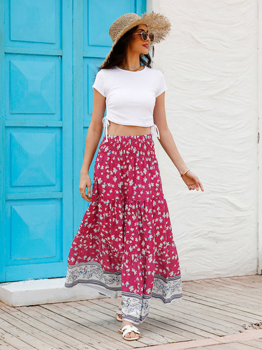 Ladies Casual Fashion Boho Print Skirt Shop One Place