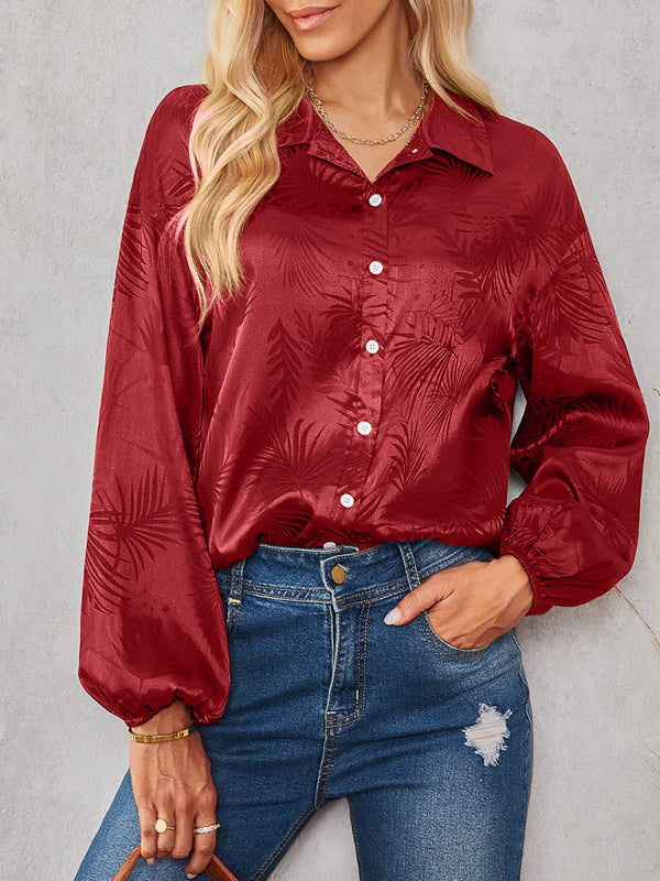 Women's fashion printed Polo loose shirt