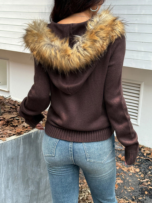 Casual simple style hooded sweater Shop One Place
