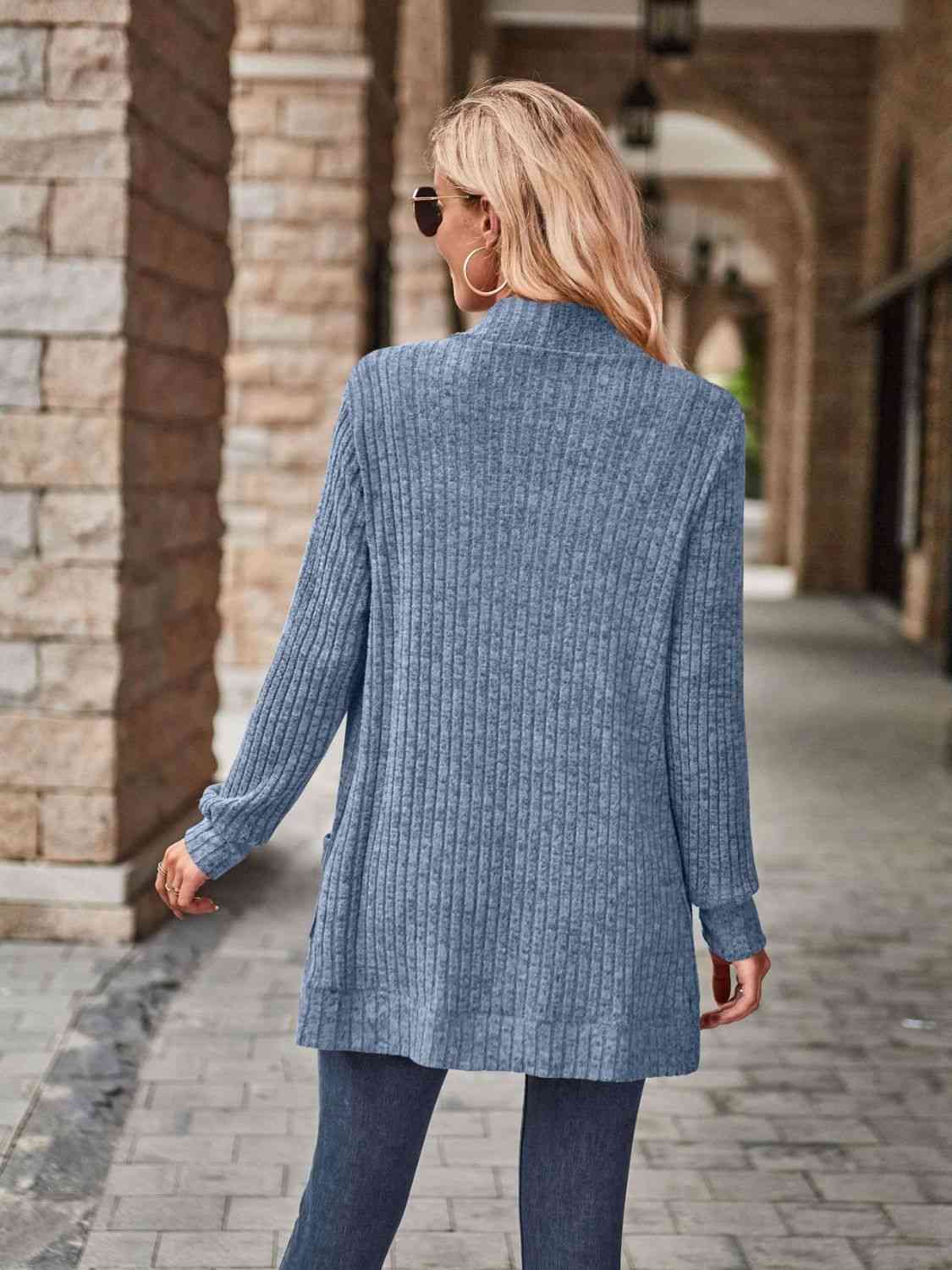Open Front Cardigan with Pockets Shop One Place