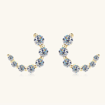 925 Sterling Silver Inlaid Moissanite Stud Earrings Shop One Place
