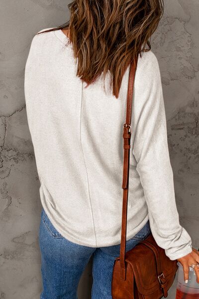 Double Take Full Size Round Neck Long Sleeve T-Shirt Shop One Place