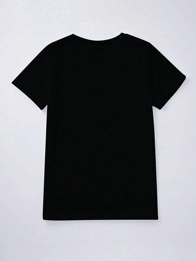 Heart Round Neck Short Sleeve T-Shirt Shop One Place