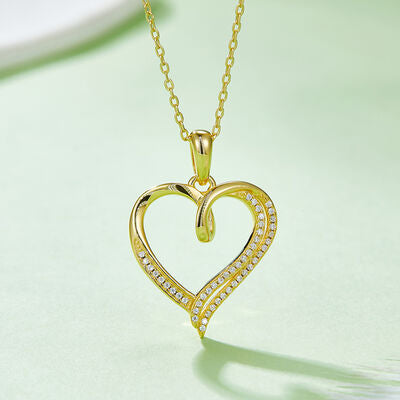 Moissanite 925 Sterling Silver Heart Shape Necklace Shop One Place
