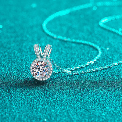 1 Carat Moissanite Rabbit Ears Shape Pendant Necklace Shop One Place