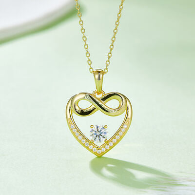 Moissanite 925 Sterling Silver Heart Necklace Shop One Place