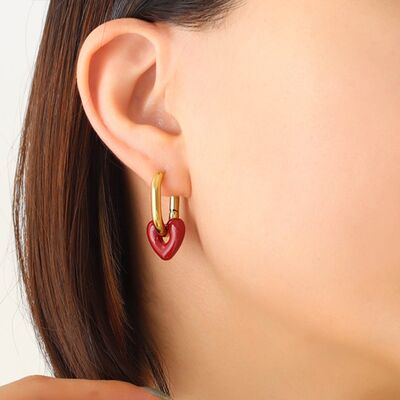 Heart Titanium Steel Earrings Shop One Place