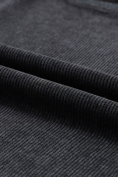 LUCKY Round Neck Dropped Shoulder Sweatshirt Shop One Place