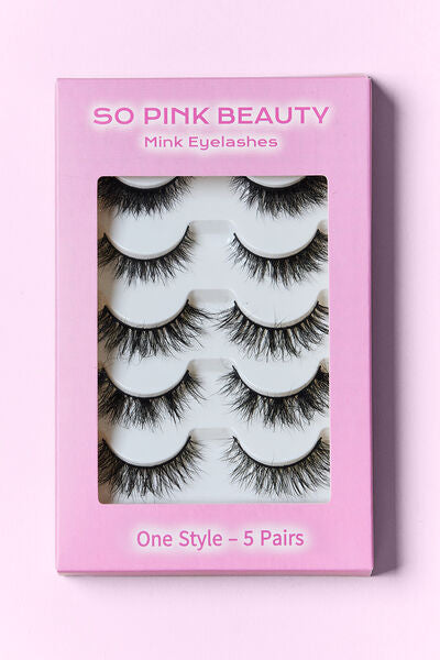 SO PINK BEAUTY Mink Eyelashes 5 Pairs Shop One Place