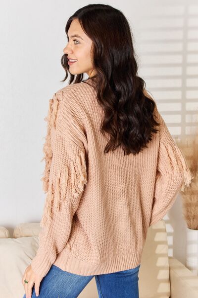 And The Why Tassel Detail Long Sleeve Sweater Shop One Place