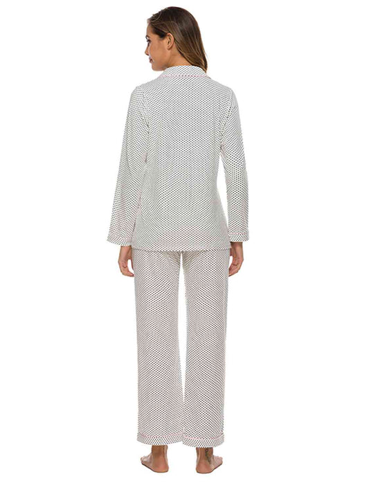 Collared Neck Loungewear Set with Pocket Shop One Place