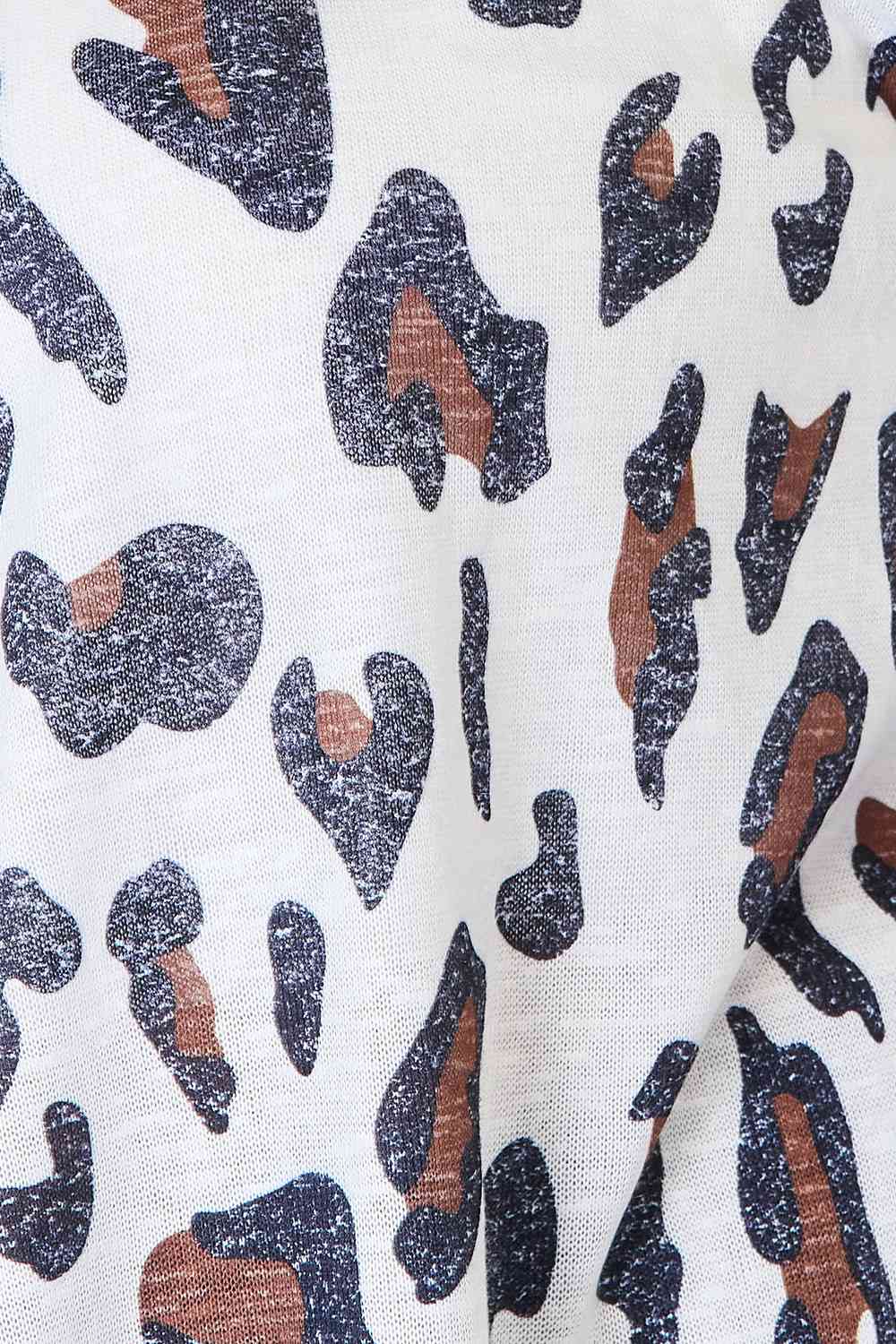 Double Take Leopard Long Sleeve Cardigan Shop One Place