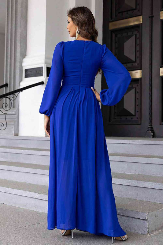 Twist Front Cutout Long Sleeve Dress Shop One Place