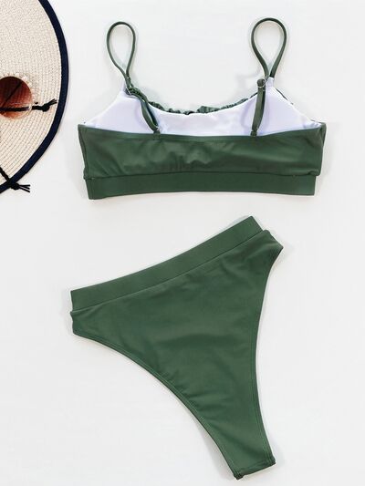 Adjustable Strap Ruched Two-Piece Swim Set Shop One Place
