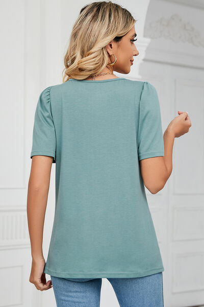 Square Neck Short Sleeve T-Shirt Shop One Place