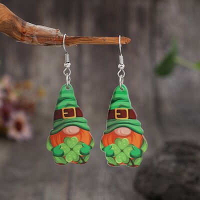 Wooden Alloy Dangle Earrings Shop One Place