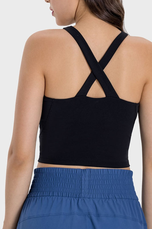 Crisscross Grecian Neck Active Cami Shop One Place